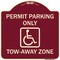 Signmission Georgia ADA Handicapped Parking Accessible Permit Parking Only Tow-Away Zone with Sym, BU-1818-23935 A-DES-BU-1818-23935 - alternate 1